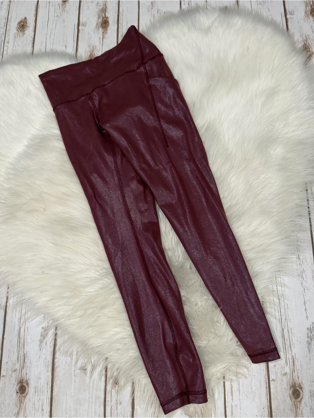 Lululemon Wunder Train High-Rise Leggings Women Size 6 25" Red Merlot - Picture 3 of 7